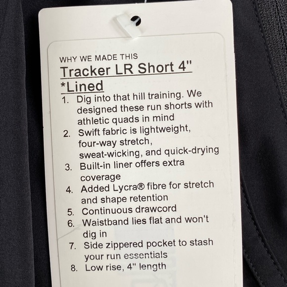 ❤️ Lululemon Tracker LR Short 4" Lined Black Size 6 NWT - Picture 2 of 11